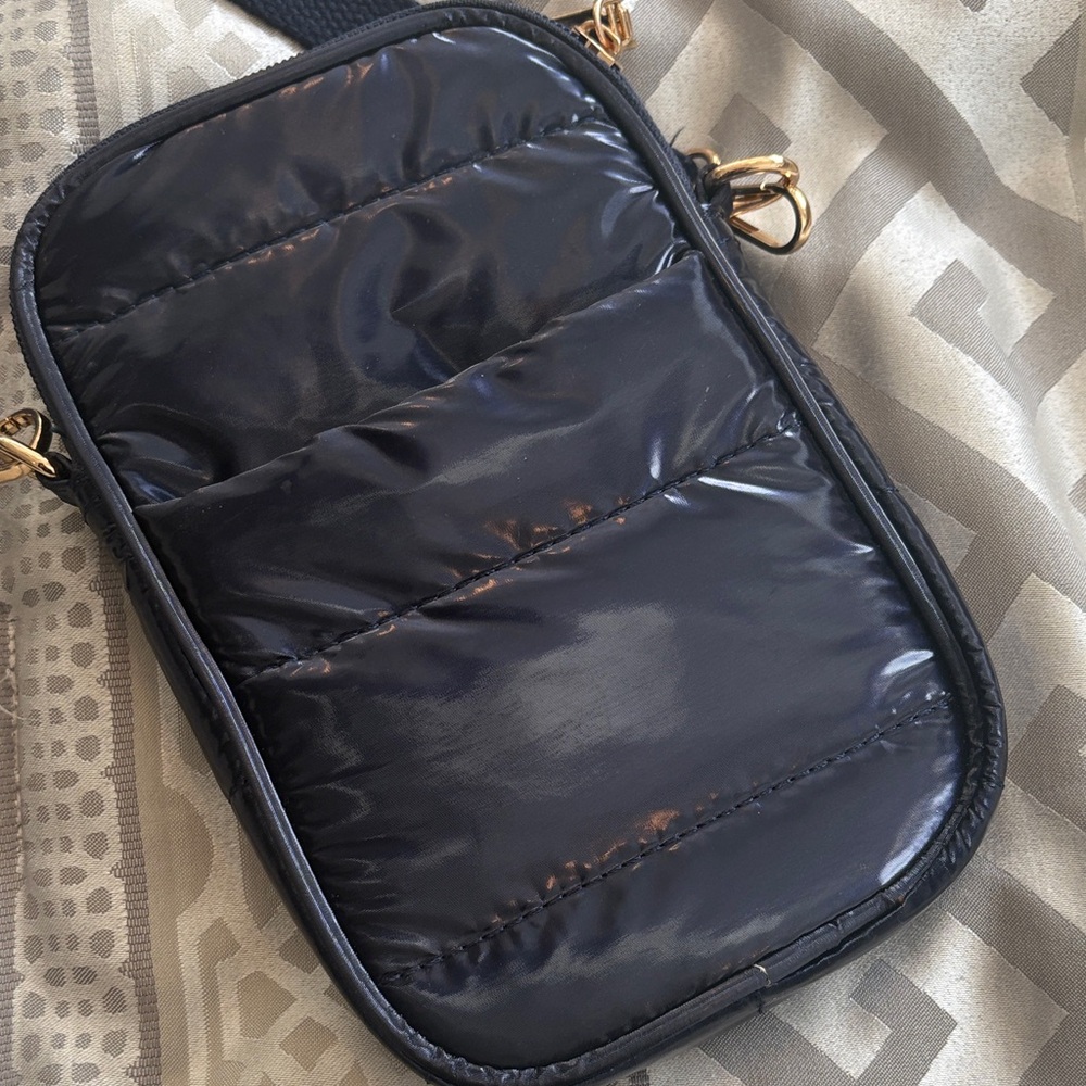 Stylish shiny navy Quilted Women's Bag